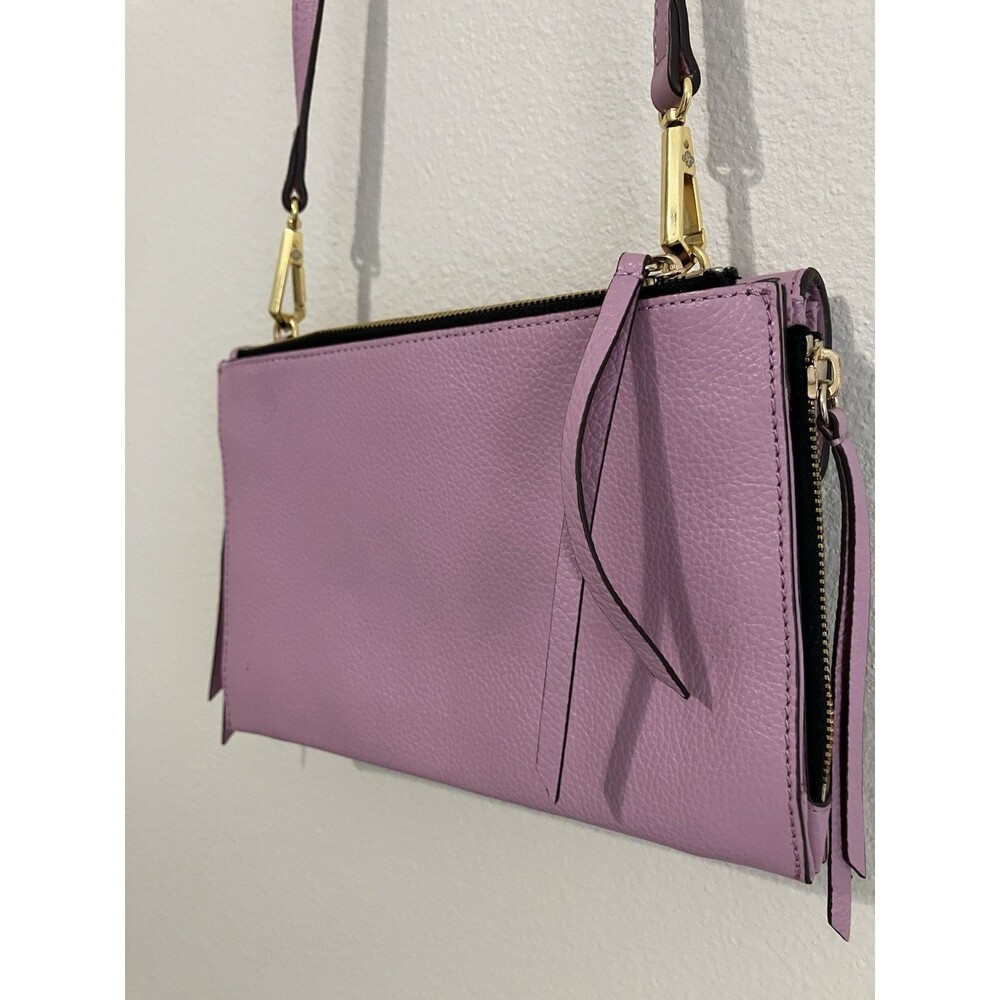 Oryany Genuine Leather Crossbody Bag Small Bright Lilac Purple Excellent - Picture 3 of 8
